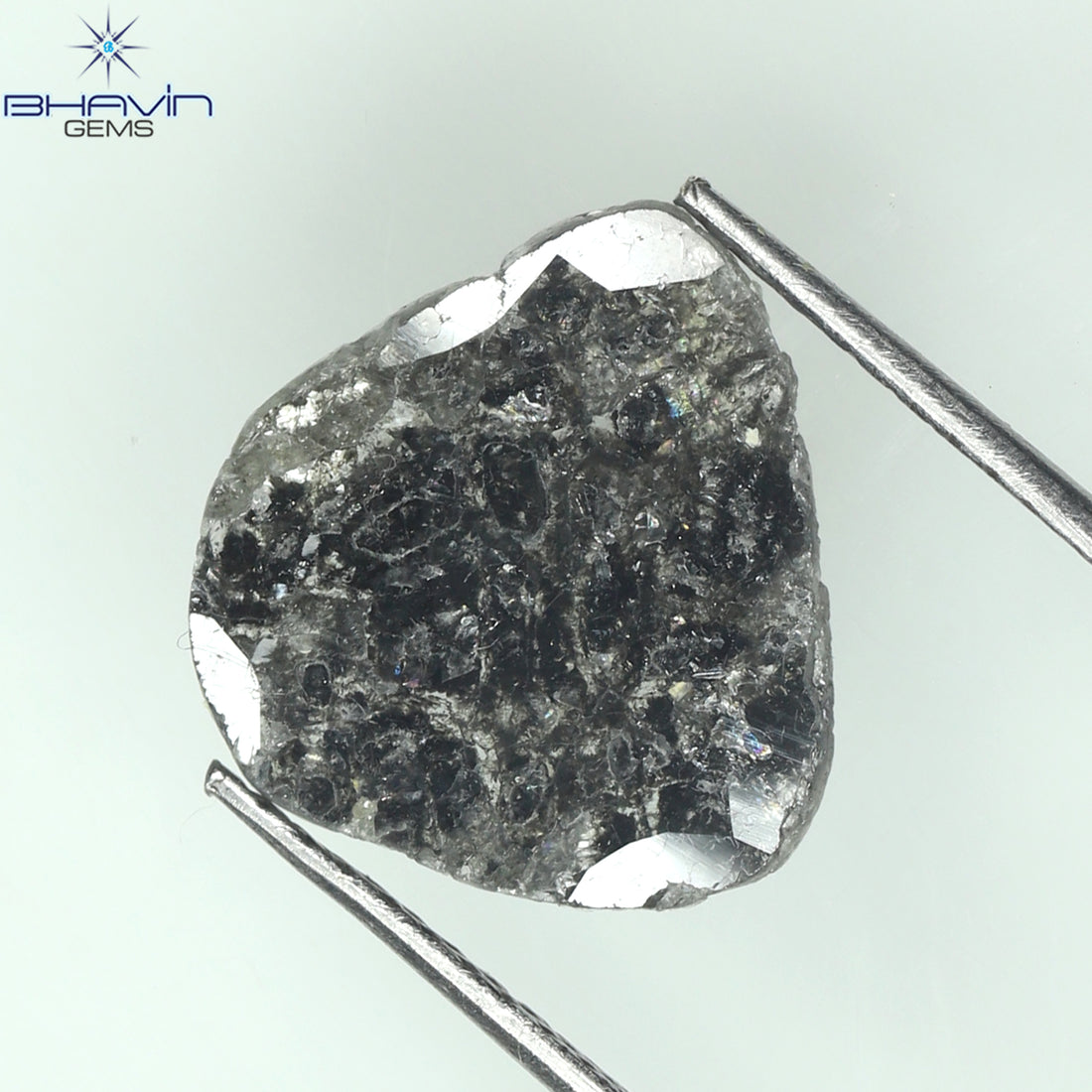 1.91 CT Slice Natural Diamond Salt And Pepper Color Clarity I3 (12.20 MM)