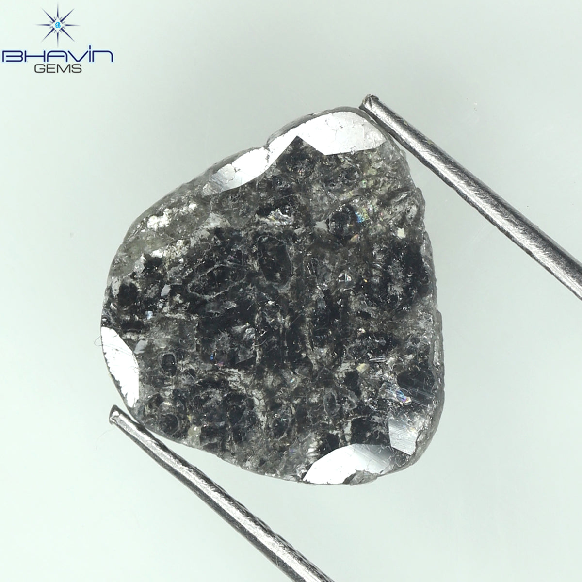 1.91 CT Slice Natural Diamond Salt And Pepper Color Clarity I3 (12.20 MM)
