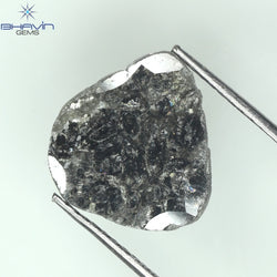 1.91 CT Slice Shape Natural Diamond Salt And Pepper Color I3 Clarity (12.20 MM)