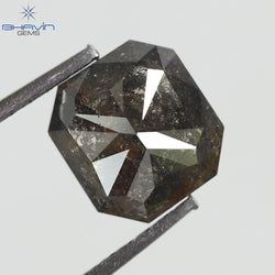 1.14 CT, Radiant  Diamond Brown (Salt And Pepper) Color, Clarity I3