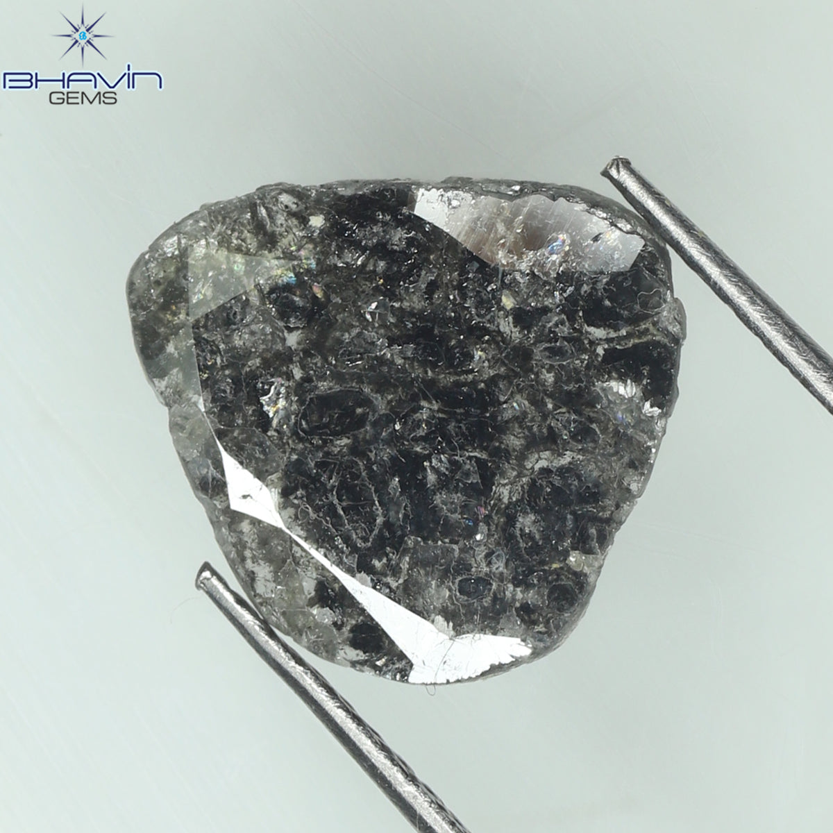 1.91 CT Slice Natural Diamond Salt And Pepper Color Clarity I3 (12.20 MM)