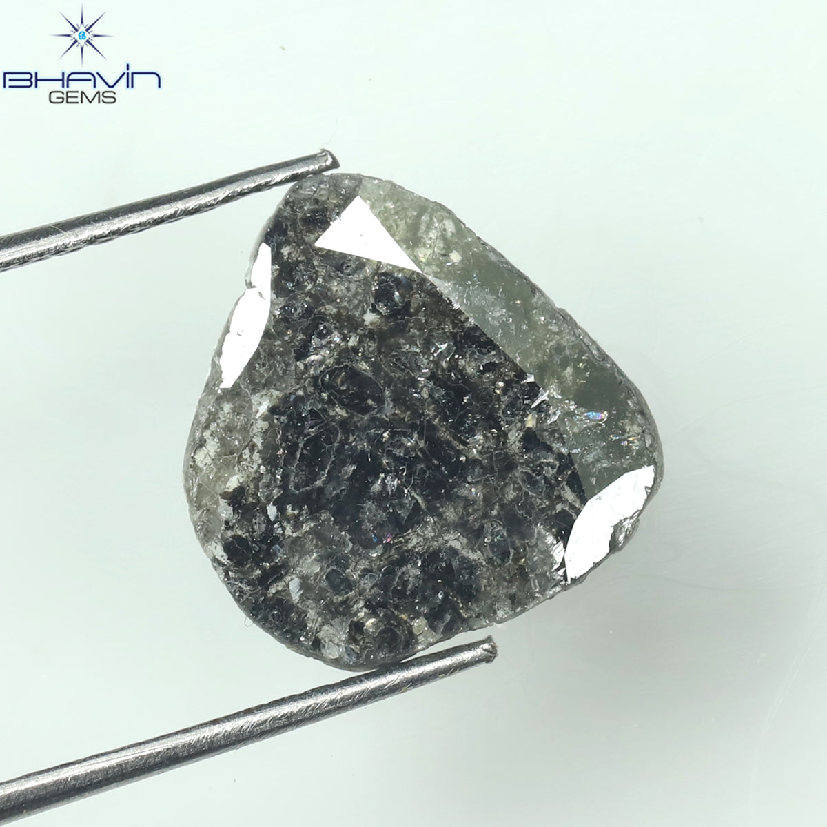 1.91 CT Slice Natural Diamond Salt And Pepper Color Clarity I3 (12.20 MM)