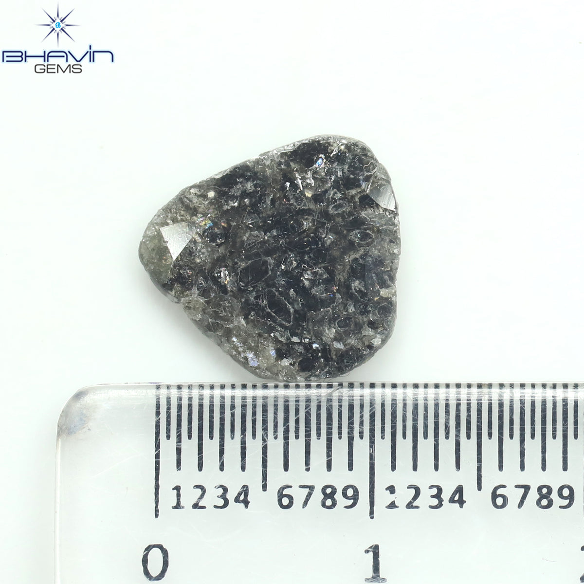 1.91 CT Slice Natural Diamond Salt And Pepper Color Clarity I3 (12.20 MM)