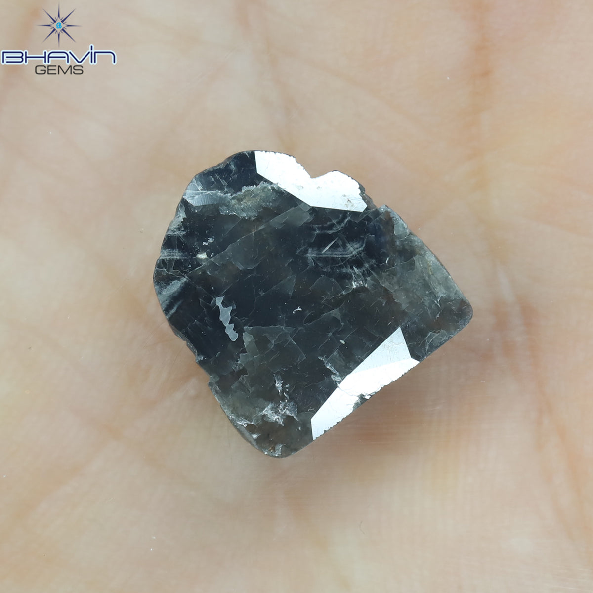 1.56 CT Slice Natural Diamond Black Color Clarity I3 (11.90 MM)