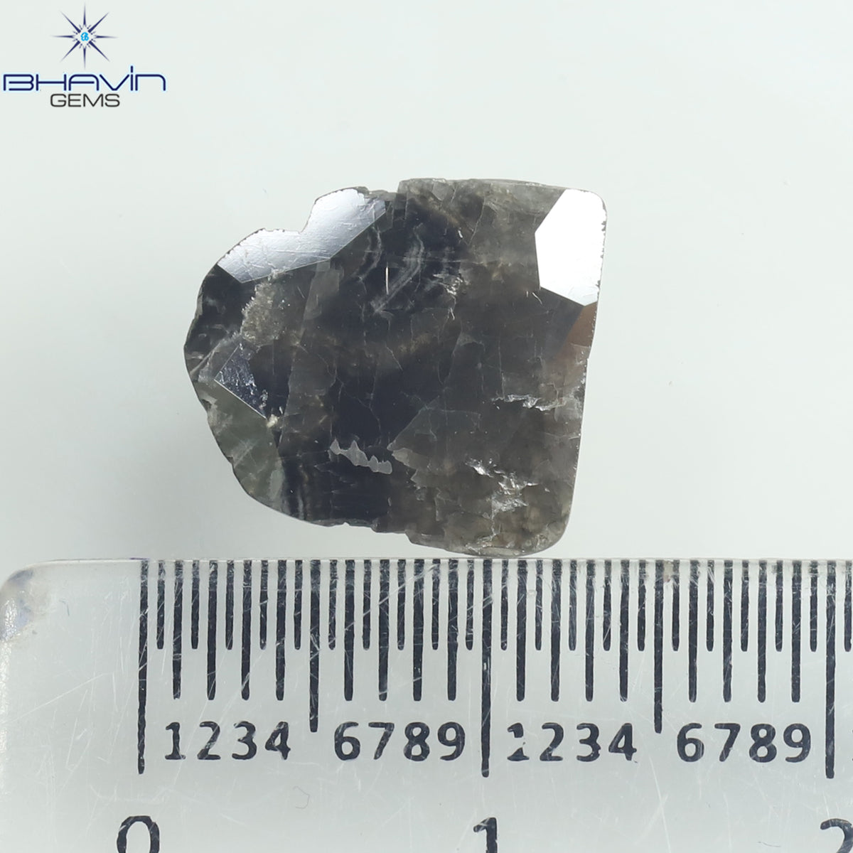 1.56 CT Slice Natural Diamond Black Color Clarity I3 (11.90 MM)
