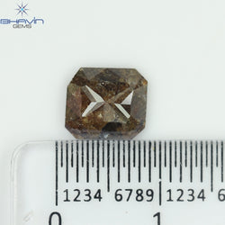 1.60 CT、ラディアント ダイヤモンド、ブラウン (ソルト アンド ペッパー) カラー、クラリティ I3