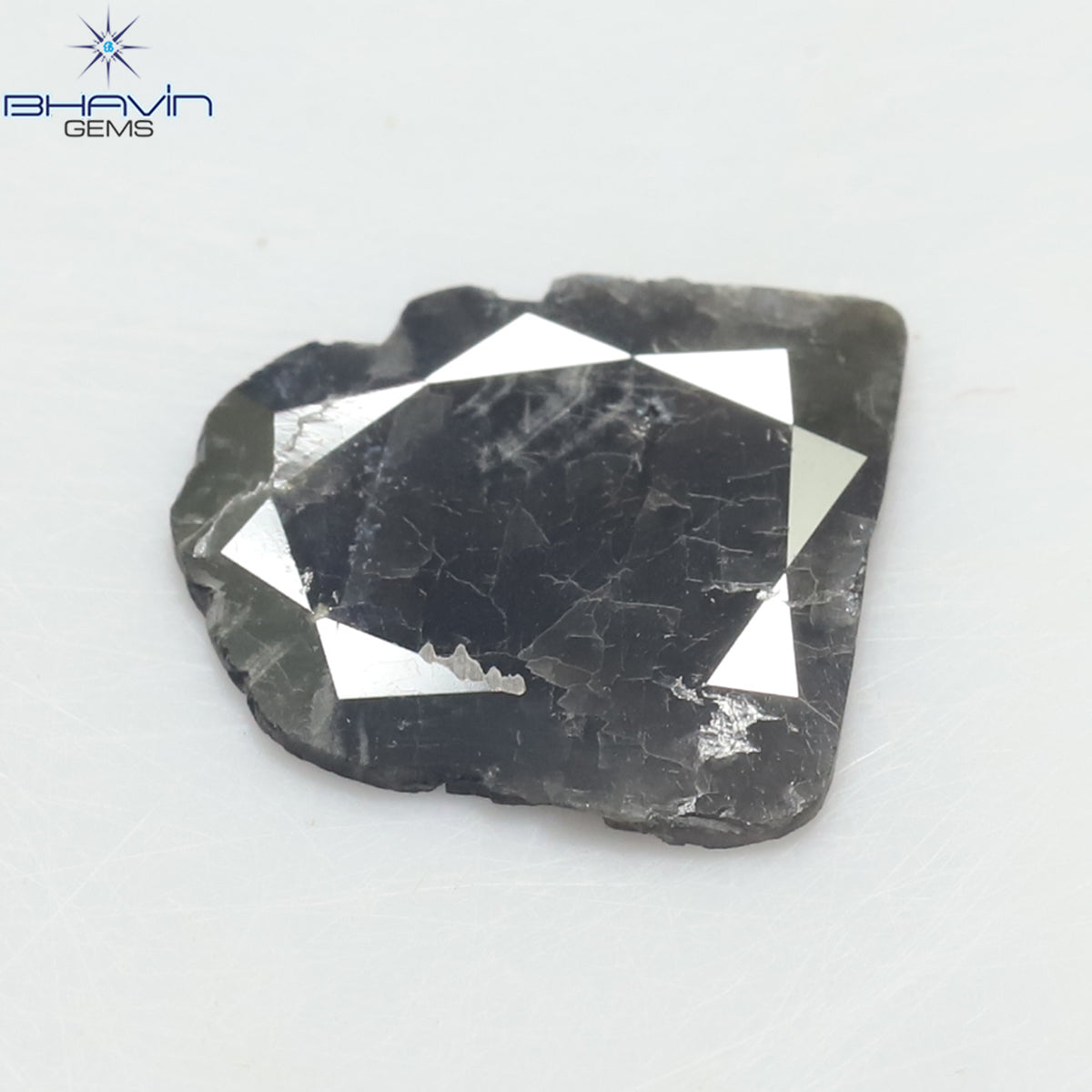 1.56 CT Slice Natural Diamond Black Color Clarity I3 (11.90 MM)