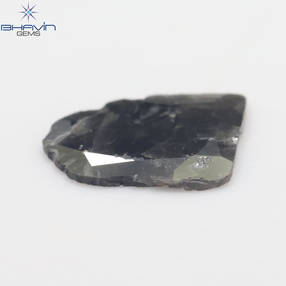 1.56 CT Slice Shape Natural Diamond Black Color I3 Clarity (11.90 MM)