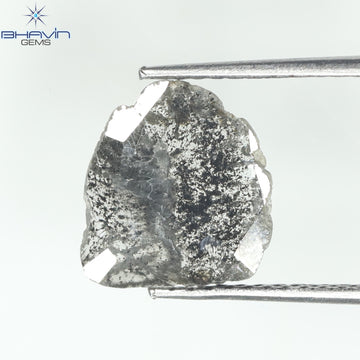 1.08 CT Slice Natural Diamond Salt And Pepper Color Clarity I3 (10.00 MM)