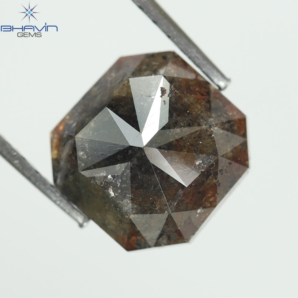 2.07 CT,  Radiant Diamond, Brown (Salt And Pepper) Color, Clarity I3