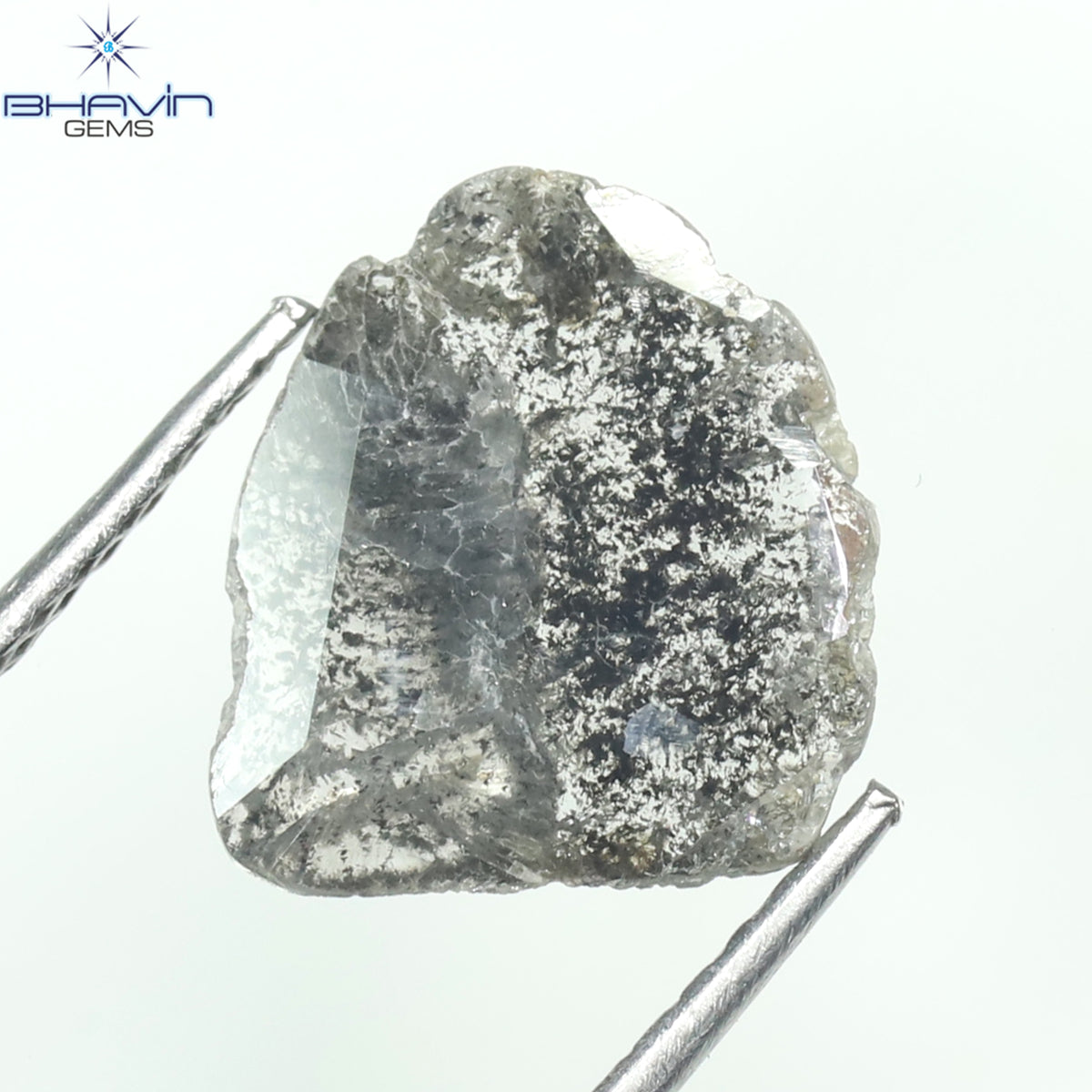 1.08 CT Slice Natural Diamond Salt And Pepper Color Clarity I3 (10.00 MM)