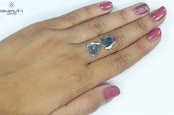 3.16 CT/2 PCS Slice Shape Natural Diamond Salt And Pepper Color I3 Clarity (12.32 MM)