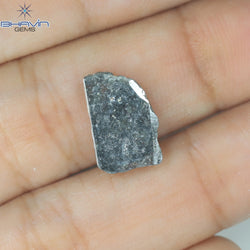 1.59 CT Slice Shape Natural Diamond Salt And Pepper Color I3 Clarity (12.50 MM)