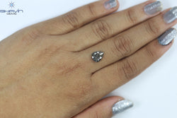 1.60 CT, Pear  Shape, Black Gray (Salt and Pepper) Color Diamond, Clarity I3