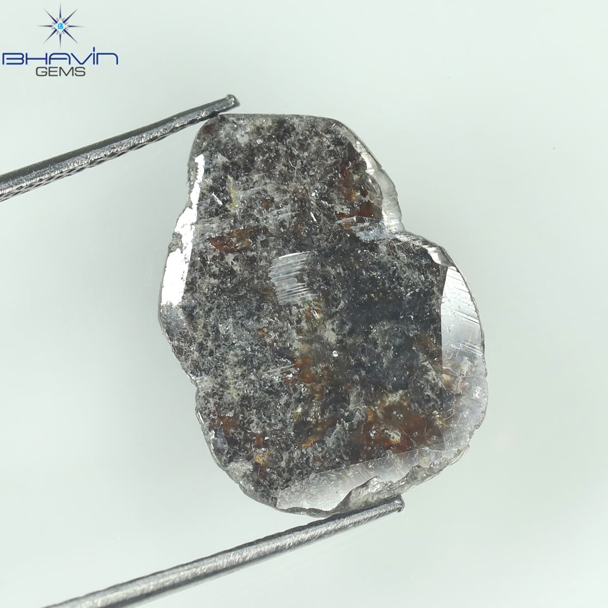 2.79 CT スライス シェイプ ナチュラル ダイヤモンド ソルト アンド ペッパー カラー I3 クラリティ (14.35 MM)