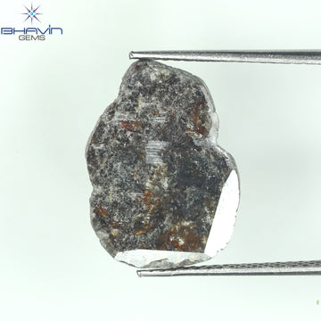 2.79 CT スライス シェイプ ナチュラル ダイヤモンド ソルト アンド ペッパー カラー I3 クラリティ (14.35 MM)