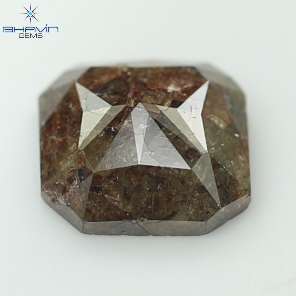 1.84 CT, Radiant Shape Diamond Brown Salt And Pepper Color, I3 Clarity, (7.52 MM)