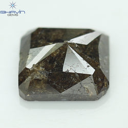 1.97 CT, Radiant Shape Diamond Brown Salt And Pepper Color,I3 Clarity, (7.74 MM)