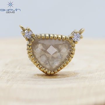 Diamond Pendant, Heart Diamond, White Diamond, Yellow Gold Pendant, Bridal Necklace, Pendant