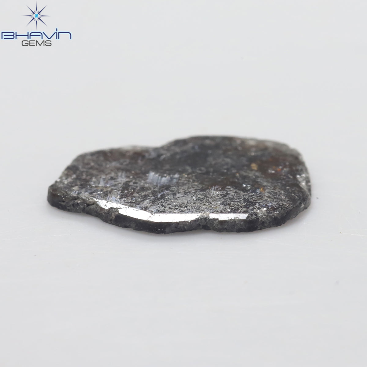 2.79 CT スライス シェイプ ナチュラル ダイヤモンド ソルト アンド ペッパー カラー I3 クラリティ (14.35 MM)