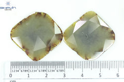 26.07 CT/2 Pcs CT, Uncut Slice Rosecut Diamond, Natural Loose Diamond, Brownish Grayish Yellow Diamond, Gifts, Diamond, Jewelry, Diamond Ring, EP35J-1