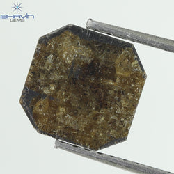 1.80 CT、ラディアント シェイプ ダイヤモンド ブラウン ソルト アンド ペッパー カラー、I3 クラリティ、(7.84 MM)