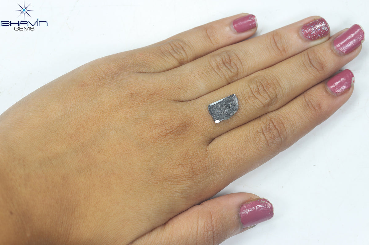 1.59 CT Slice Natural Diamond Salt And Pepper Color Clarity I3 (12.50 MM)