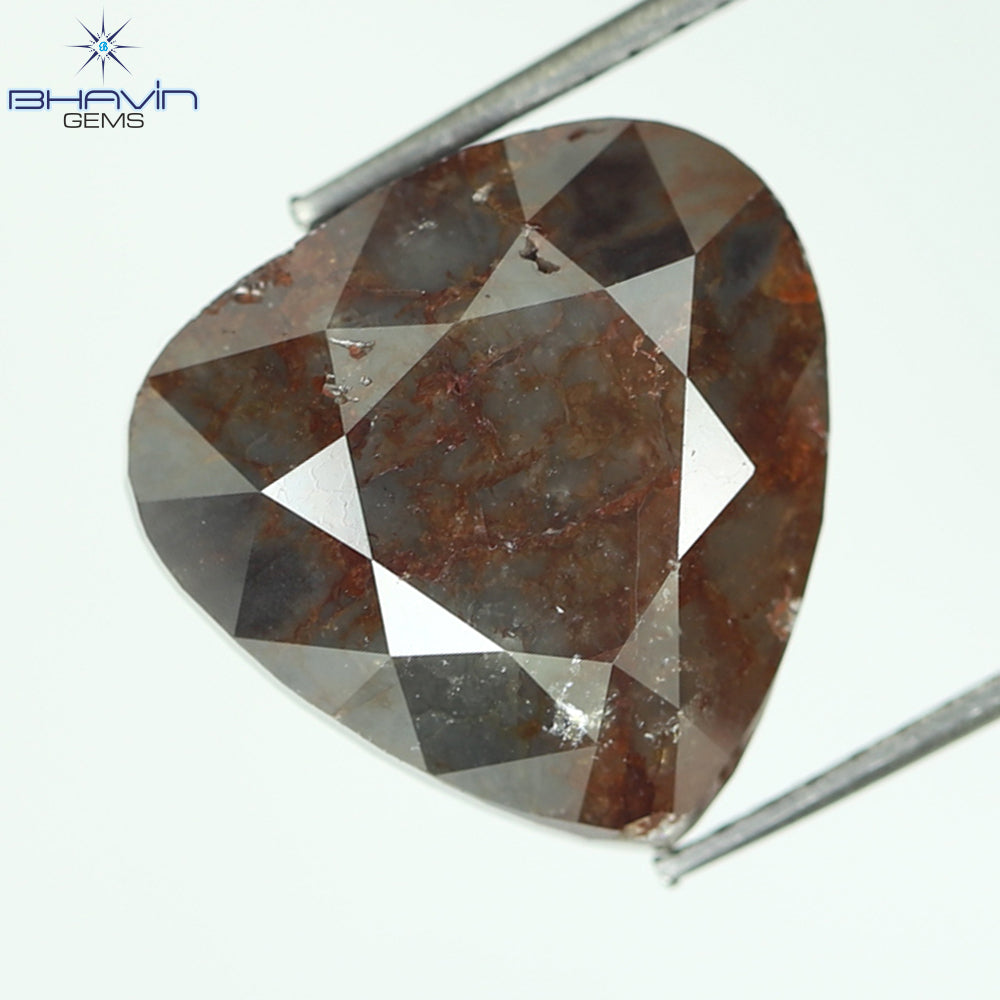 9.41 CT, Heart Modified Brown Red Natural loose Diamond,(12.55 MM)