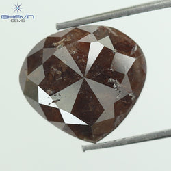 6.67 CT、ハート モディファイド ブラウン レッド ナチュラル ルース ダイヤモンド (11.34 MM)