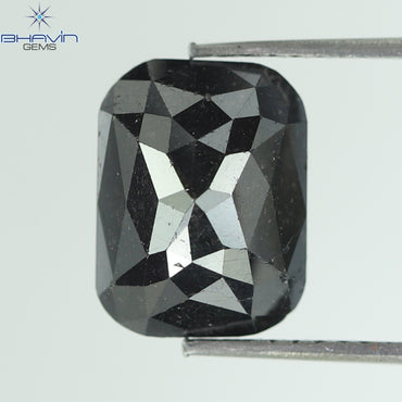 4.29 CT、ラディアント ブラック ナチュラル ルース ダイヤモンド (10.81 MM)