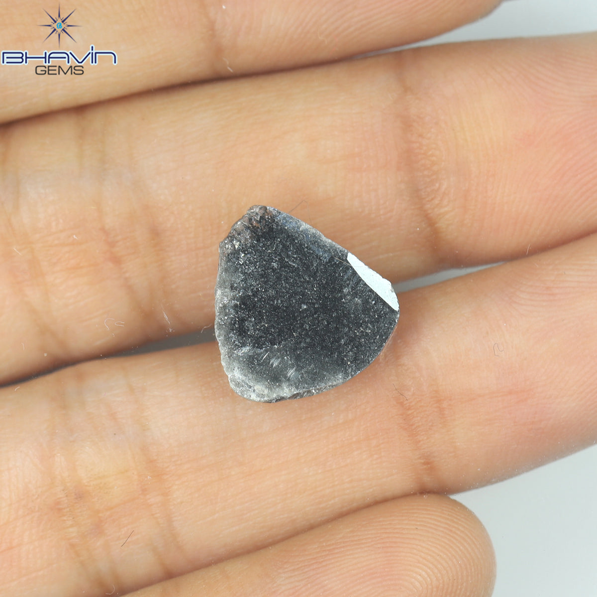 1.79 CT Slice Natural Diamond Black Color Clarity I3 (13.00 MM)