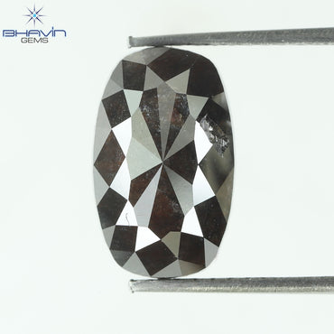 4.39 CT, Cushion Natural Black Natural loose Diamond, Clarity I3,( 12.07 MM)