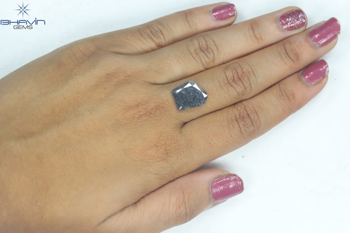 2.69 CT Slice Natural Diamond Salt And Pepper Color Clarity I3 (12.60 MM)