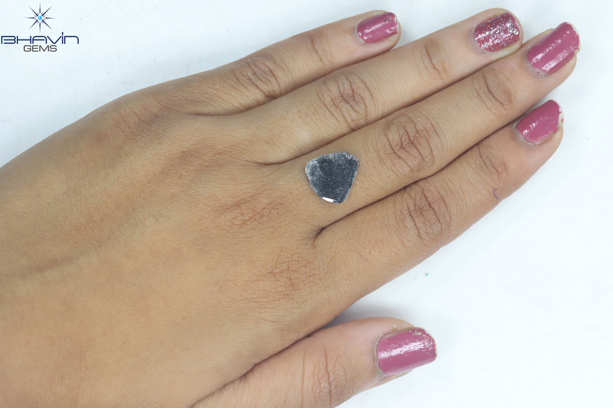 1.79 CT Slice Natural Diamond Black Color Clarity I3 (13.00 MM)