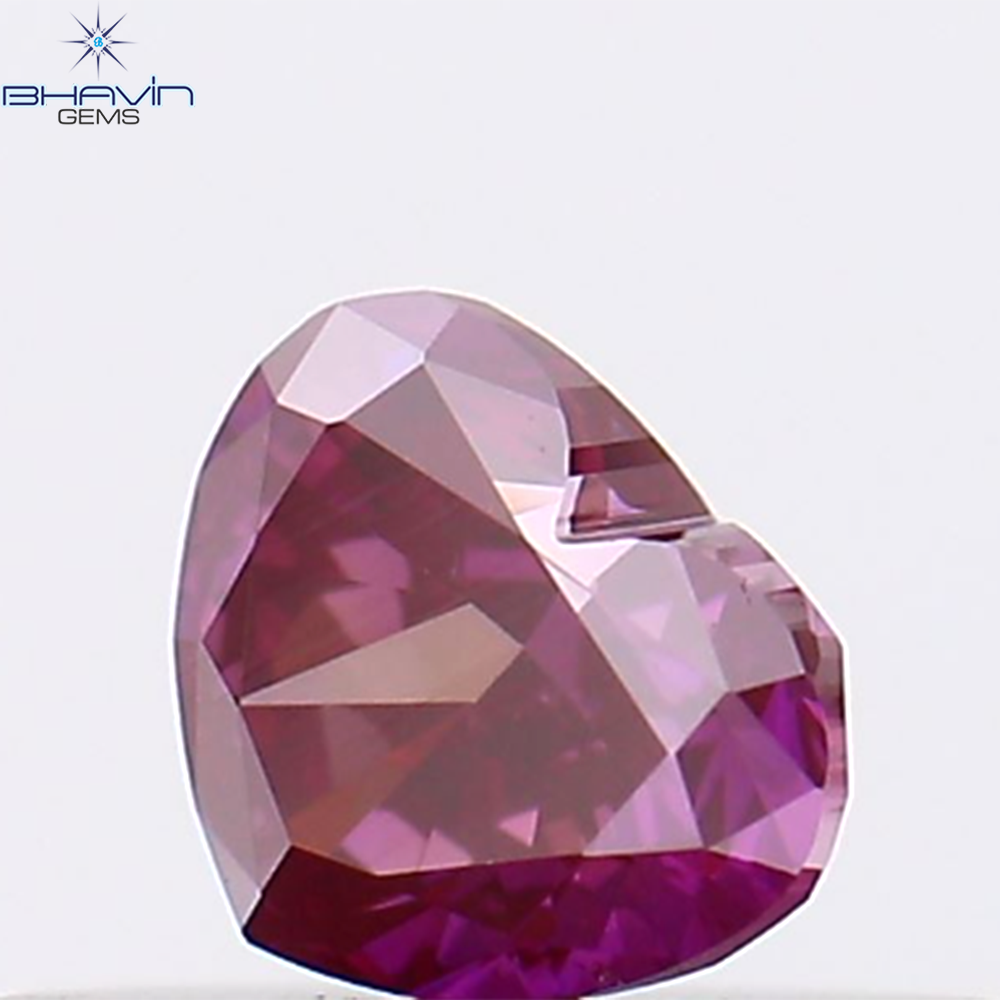 0.28 CT、ハートシェイプ、天然ダイヤモンド、ピンク色、VS2 クラリティ (4.14 MM)