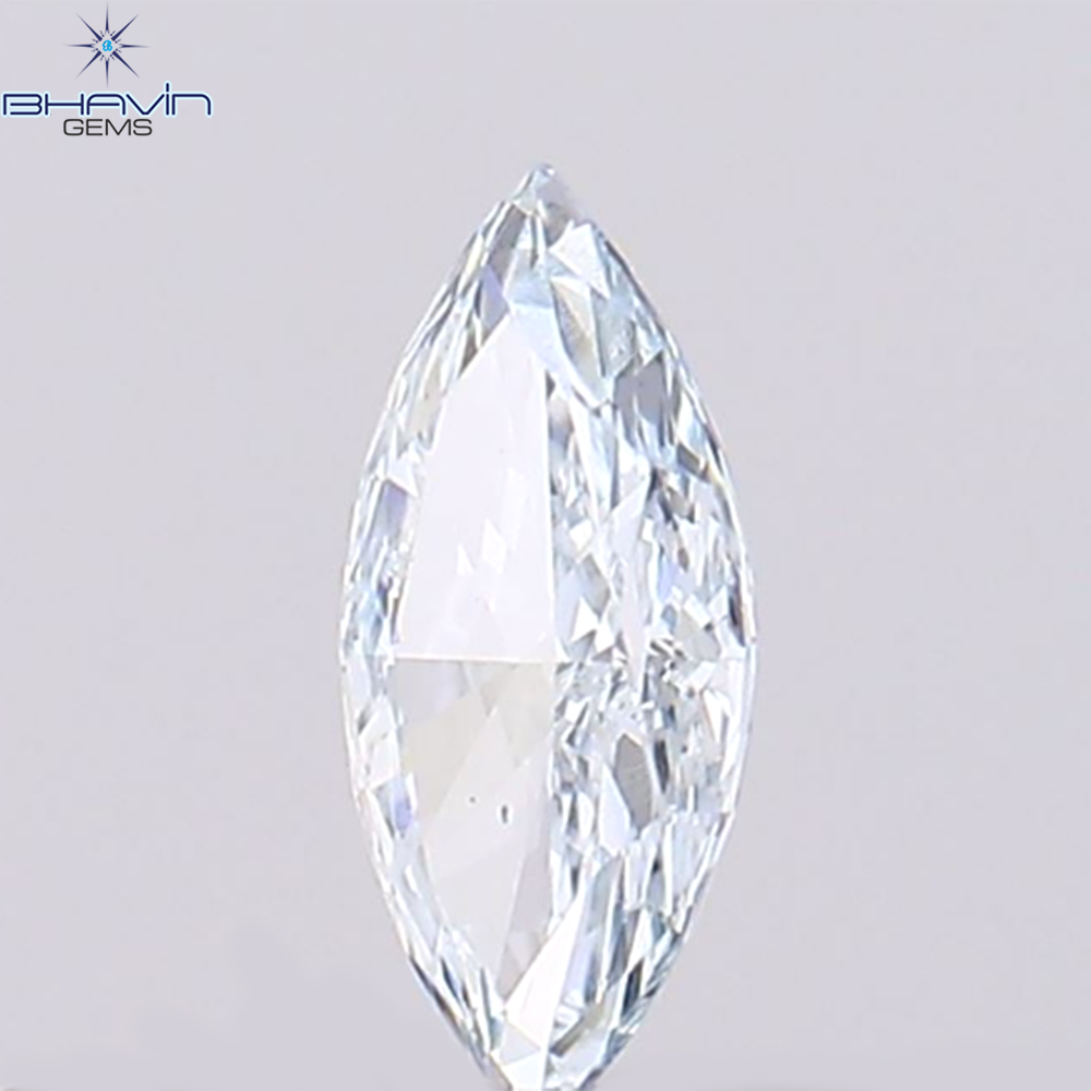 0.11 CT Marquise Natural Diamond Enhanced Greenish Blue Color Clarity VS2 (5.00 MM)