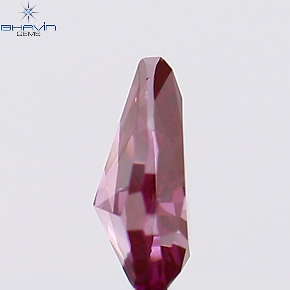 0.21 CT、ペアシェイプ、天然ダイヤモンド、ピンク色、VS2 クラリティ (4.79 MM)