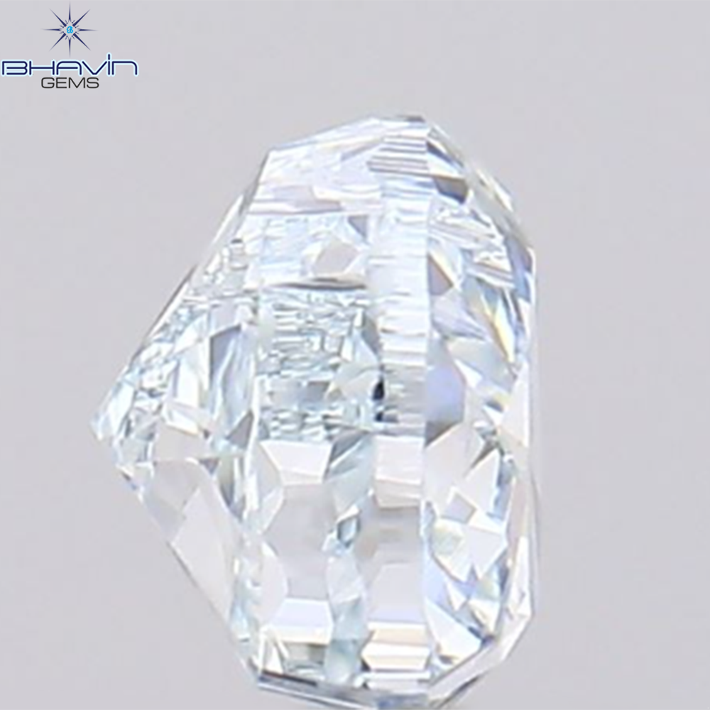 0.39 CT、ハート ダイヤモンド、緑がかった青色、クラリティ VVS2