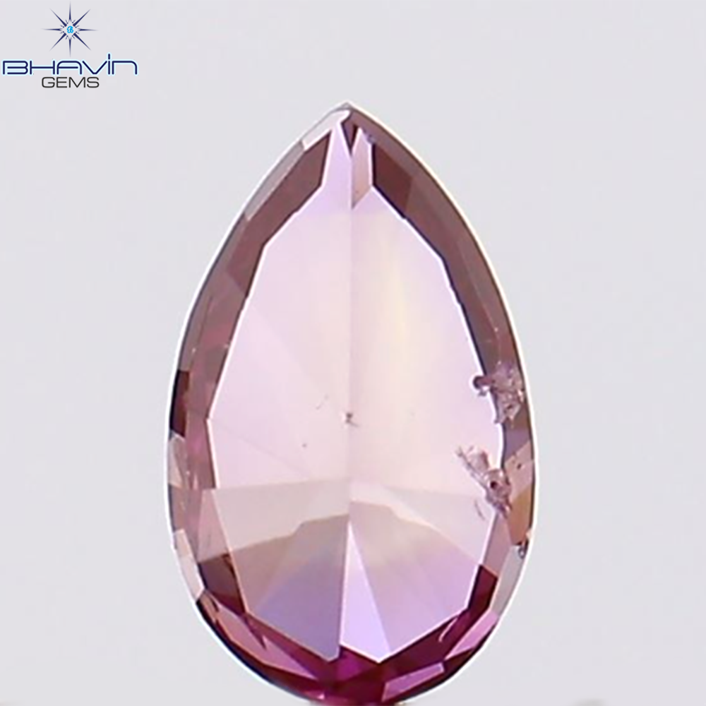 0.16 CT Pear Natural Diamond Enhanced Pink Color Clarity VS2 (4.52 MM)