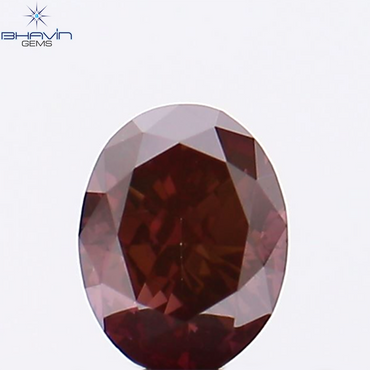 0.30 CT, Oval Shape, Natural Diamond, Brown Pink Color, VS2 Clarity (4.27 MM)