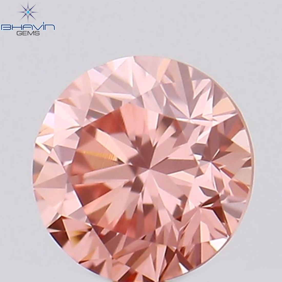 0.12 CT、ラウンド ダイヤモンド、ピンク色、VVS1 クラリティ