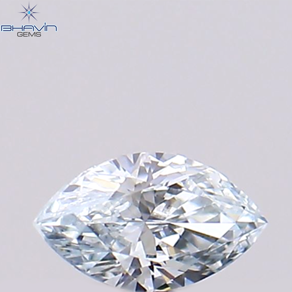 0.07 CT Marquise Natural Diamond Enhanced Greenish Blue Color Clarity VS1 (3.67 MM)
