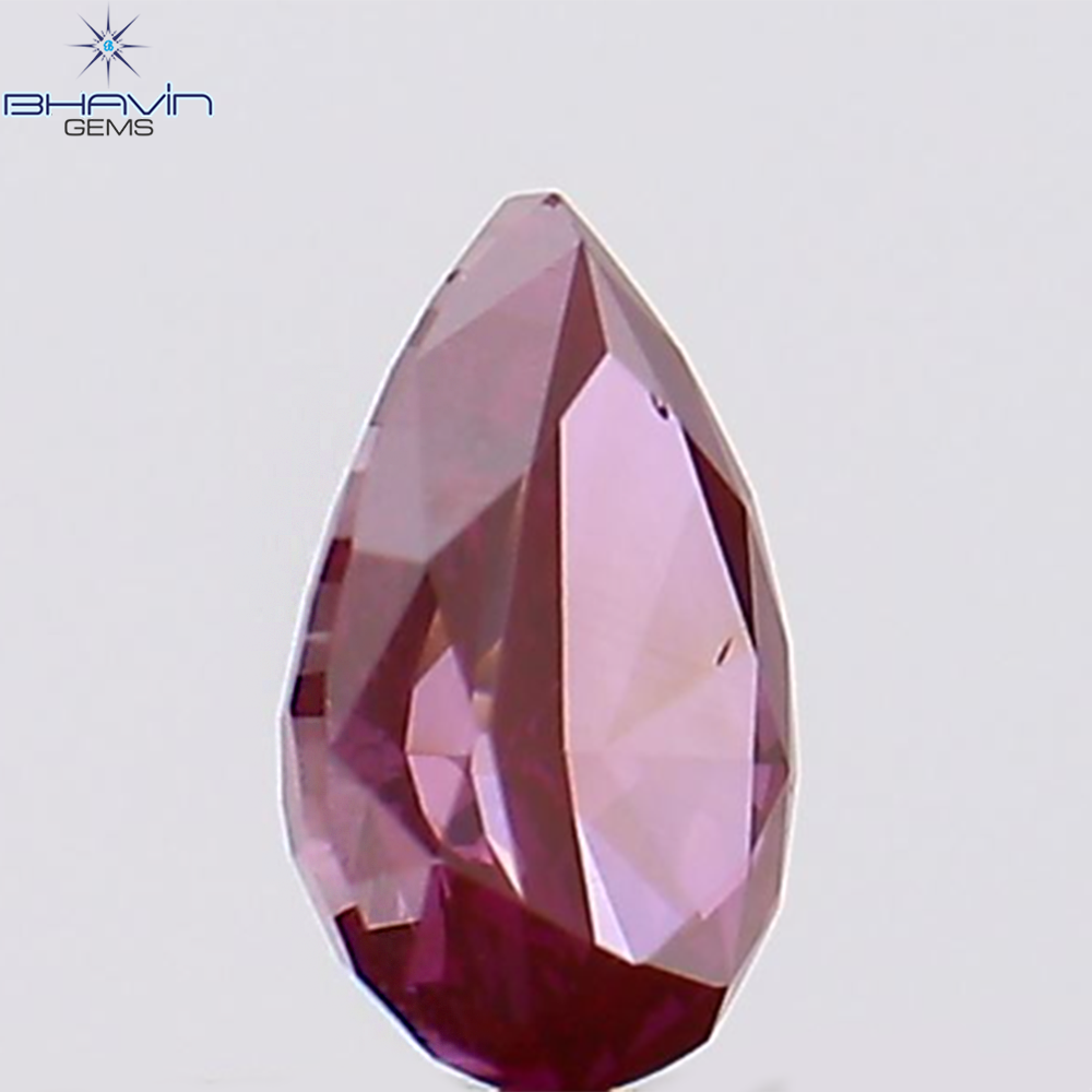 0.21 CT Pear Natural Diamond Enhanced Pink Color Clarity VS2 (4.79 MM)