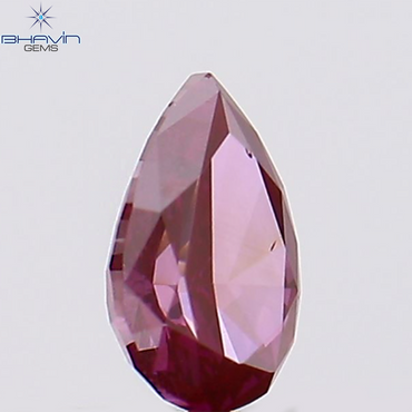 0.21 CT、ペアシェイプ、天然ダイヤモンド、ピンク色、VS2 クラリティ (4.79 MM)