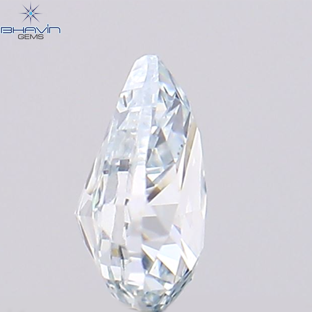 0.12 CT Pear Natural Diamond Enhanced Greenish Blue Color Clarity SI1 (3.60 MM)