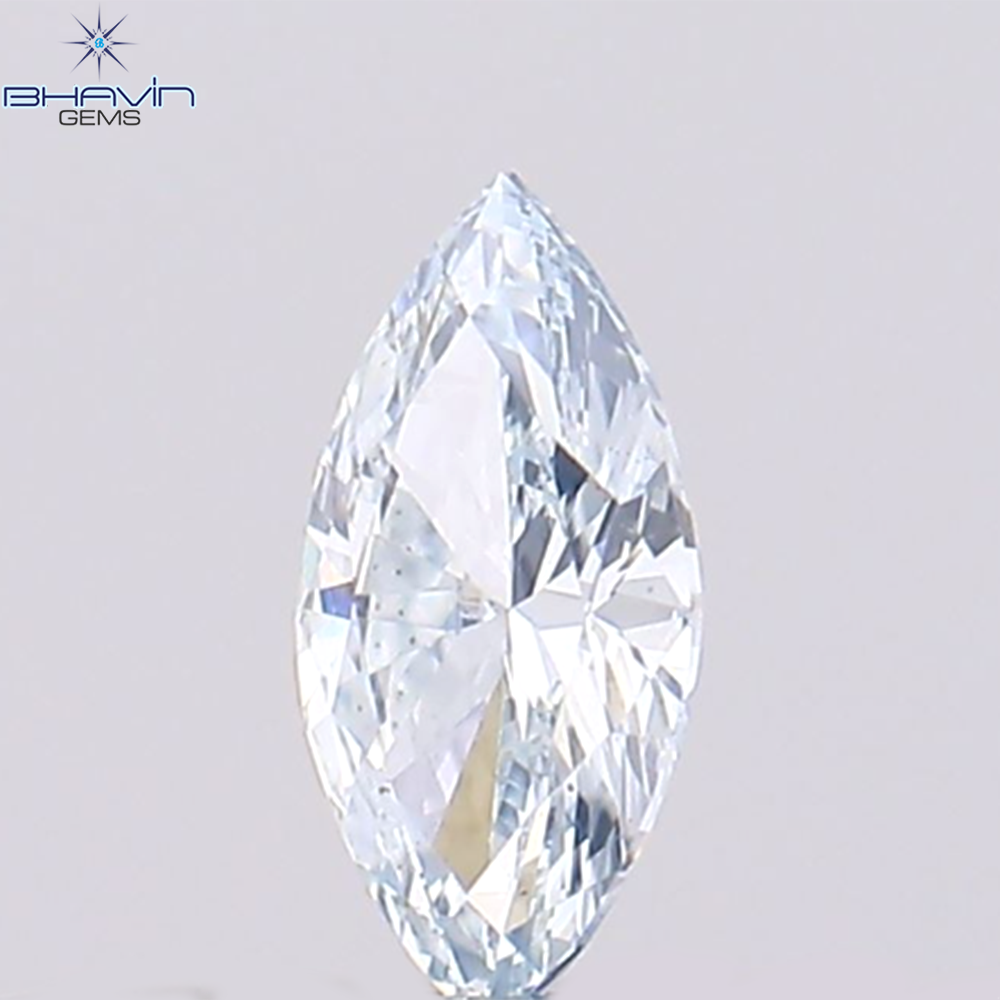 0.11 CT Marquise Natural Diamond Enhanced Greenish Blue Color Clarity VS1 (4.90 MM)