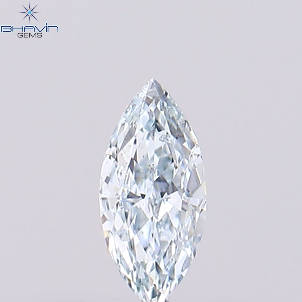 0.11 CT Marquise Natural Diamond Enhanced Greenish Blue Color Clarity VS2 (5.00 MM)