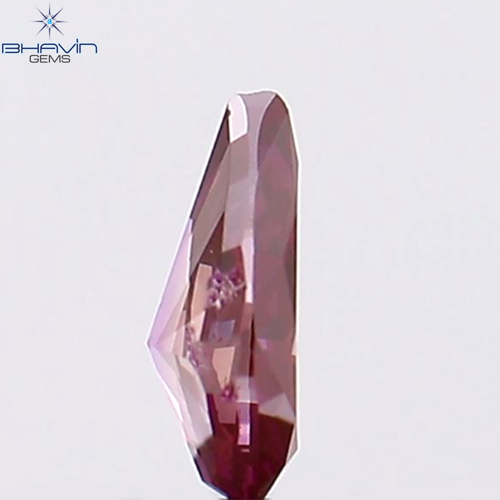 0.16 CT、ペアシェイプ、天然ダイヤモンド、ピンク色、VS2 クラリティ (4.52 MM)