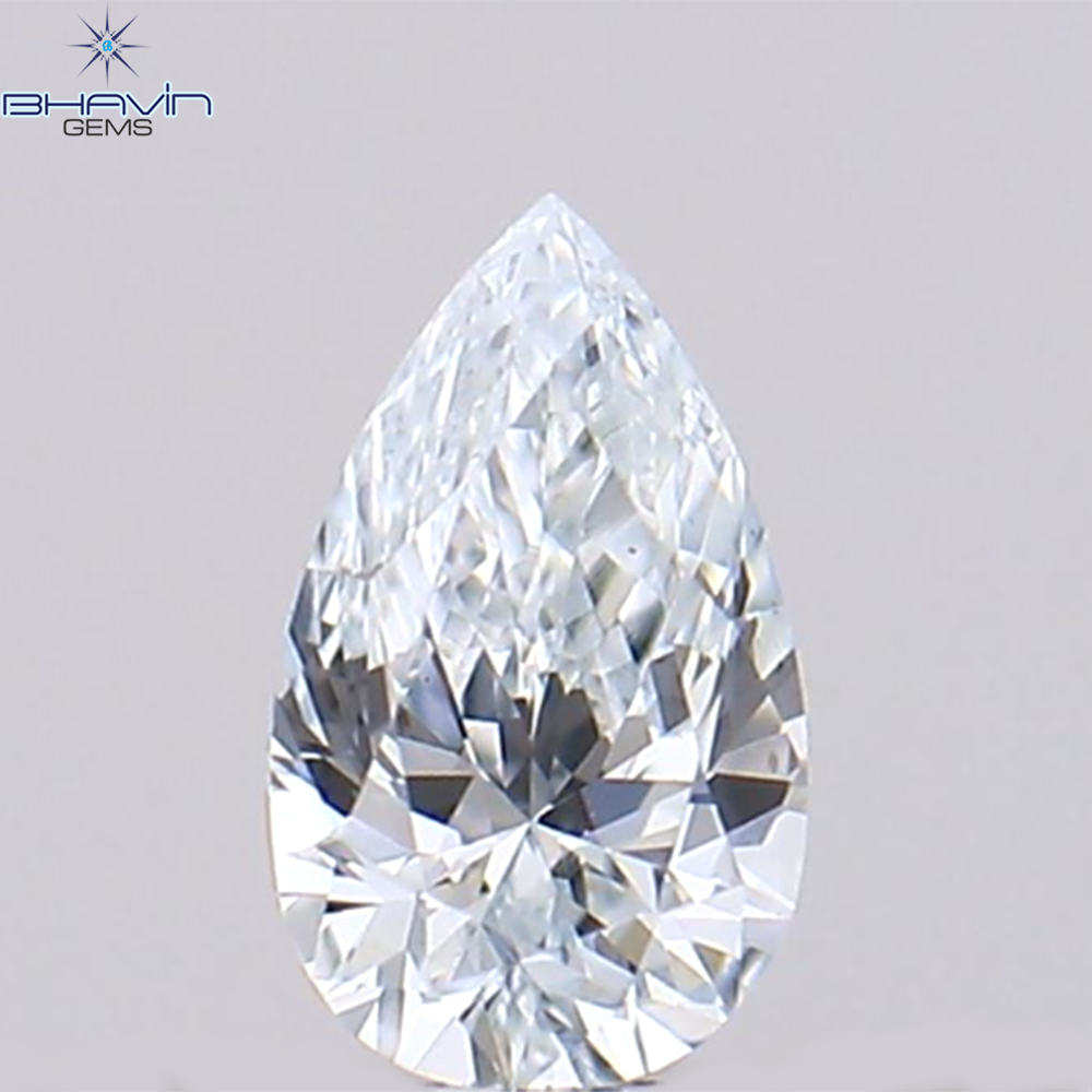 0.09 CT Pear Natural Diamond Enhanced Greenish Blue Color Clarity VS1 (3.78 MM)