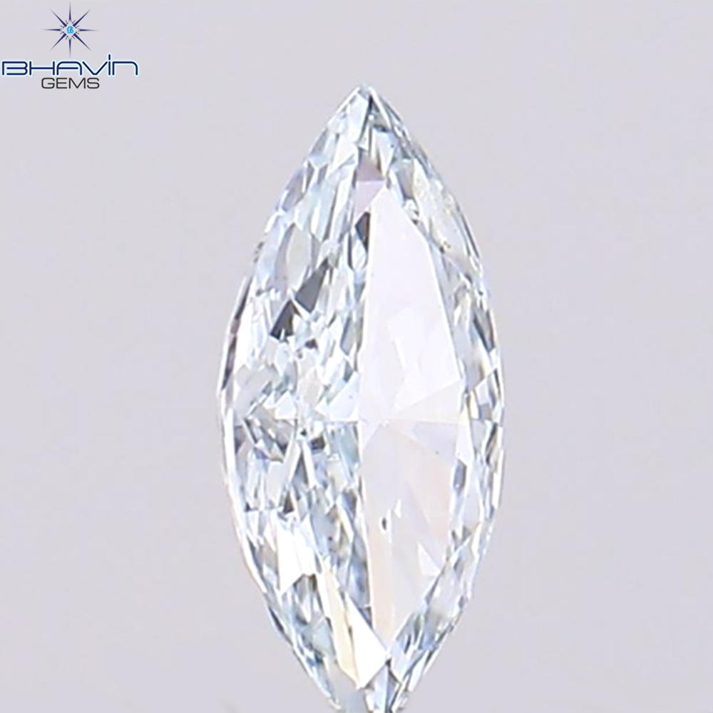 0.11 CT Marquise Natural Diamond Enhanced Greenish Blue Color Clarity VS2 (5.00 MM)